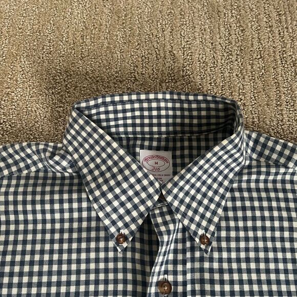 Brooks Brothers Blue and White Checkered Button Down Shirt - Picture 7 of 9